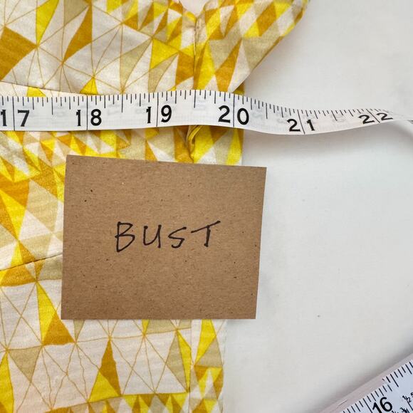 Opening Ceremony Yellow Silk Dress Size M Geometric Print - Picture 6 of 8